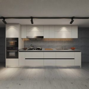 Tủ bếp inox nhập khẩu không mối hàn SKITCHEN chữ I, 3m6