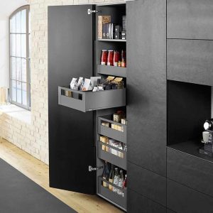 Bộ tủ kho Blum SPACE TOWER LEGRABOX 770X50S0S màu xám đậm, KB=275-600mm, 5 ngăn kéo
