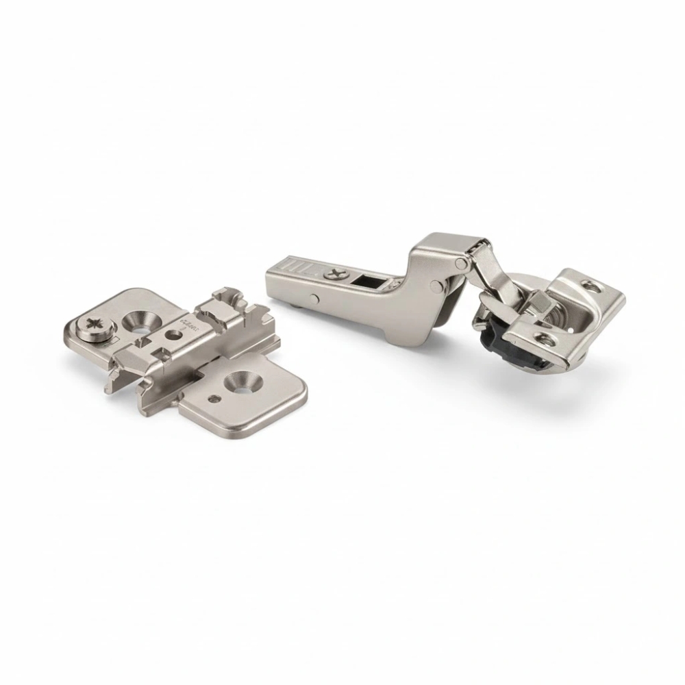 Bản lề Blum Cliptop giảm chấn 107 độ – loại cong nhiều lọt lòng kèm đế 3D tăng chỉnh