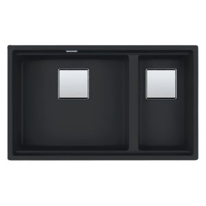 Chậu rửa đá Franke KNG 120 Matt Black 2 hố màu đen mờ